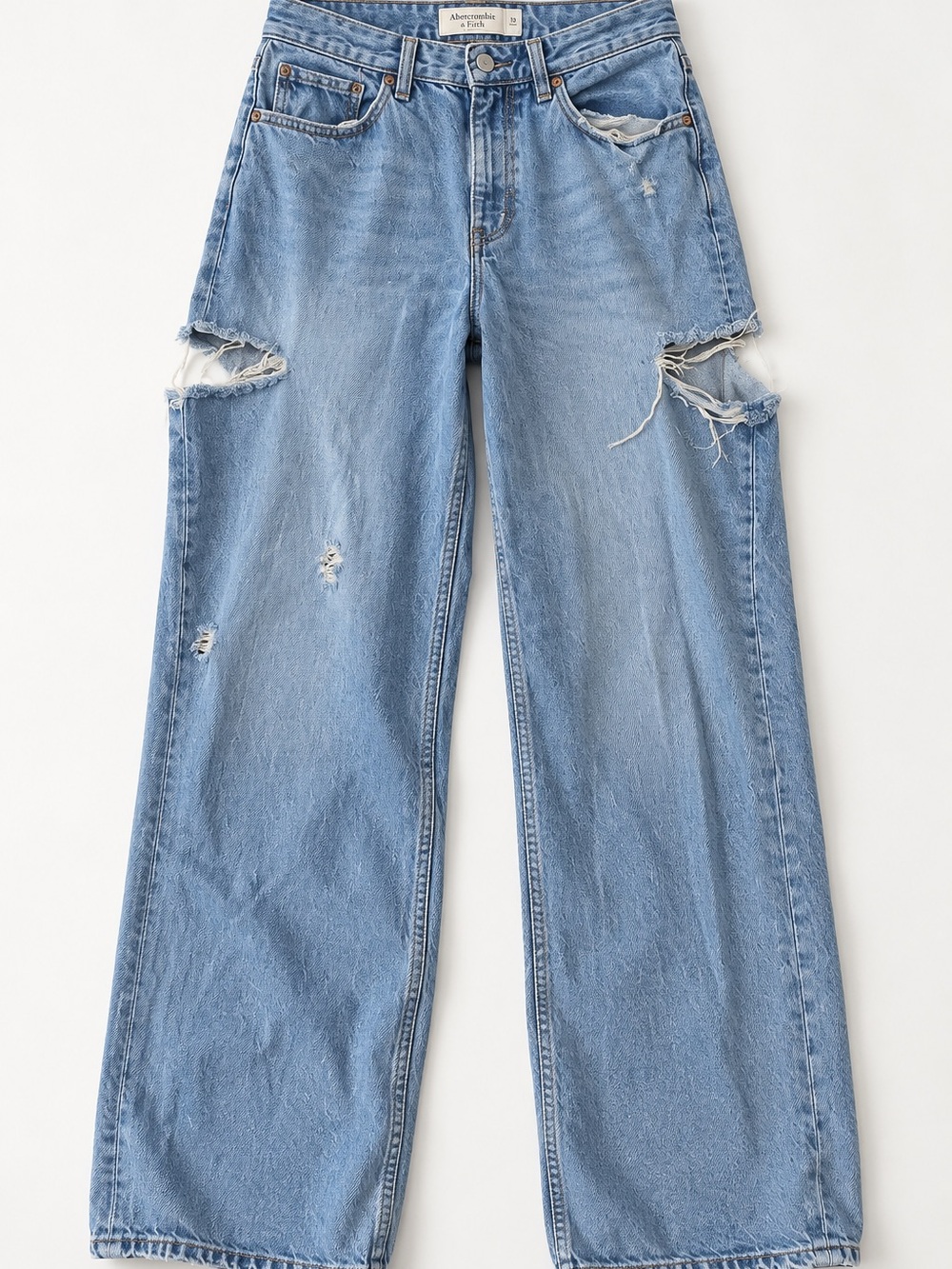 Abercrombie Curve Love 90s Baggy Low Rise Ripped Jeans 31 12R